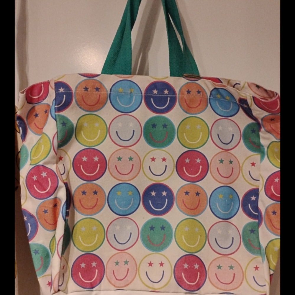 Colorful Smiley Face Tote Bag